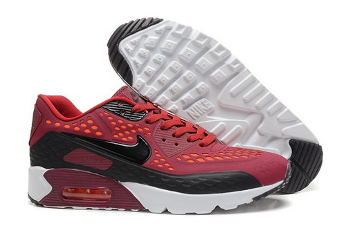 Nike Air Max 90 Hyp Prm Mens Shoes 2015 All Red Black White Hot Factory Store